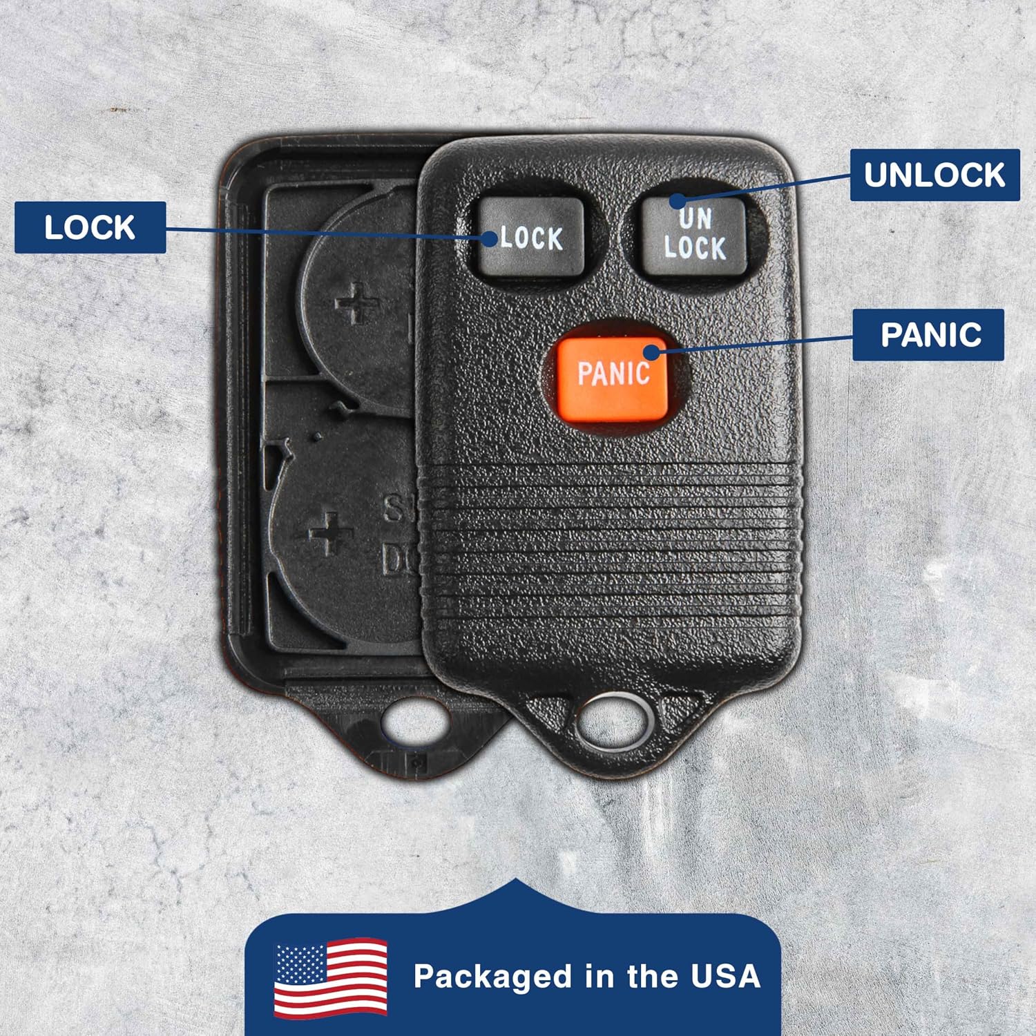 KeylessOption Just the Case Keyless Entry Remote Control Car Key Fob Shell for Ford F-150 Explorer Ranger Windstar Probe GQ43VT4T
