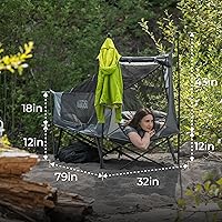 Vista 5 de Kakadu Camping Tent Cot, 1 Person, 1 Minute Easy Setup, Folding, Compact, Elevated Tent with BlockOut Rain Fly, Awning Poles, Ultra-Fine Mesh