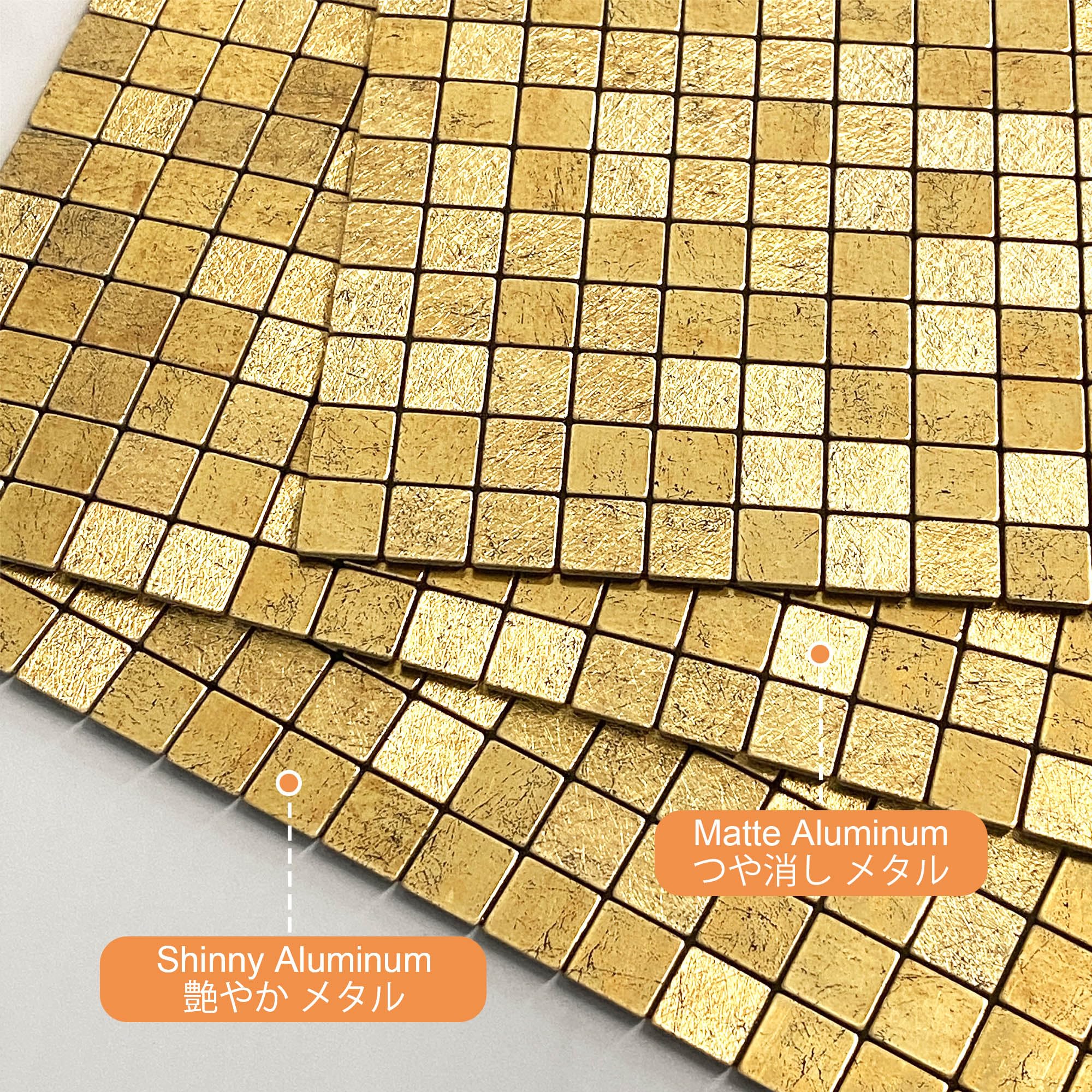 VAOVI Azulejos dorados para cocina, azulejos autoadhesivos para pared, resistentes al calor, impermeables (10 hojas, cuadrados)