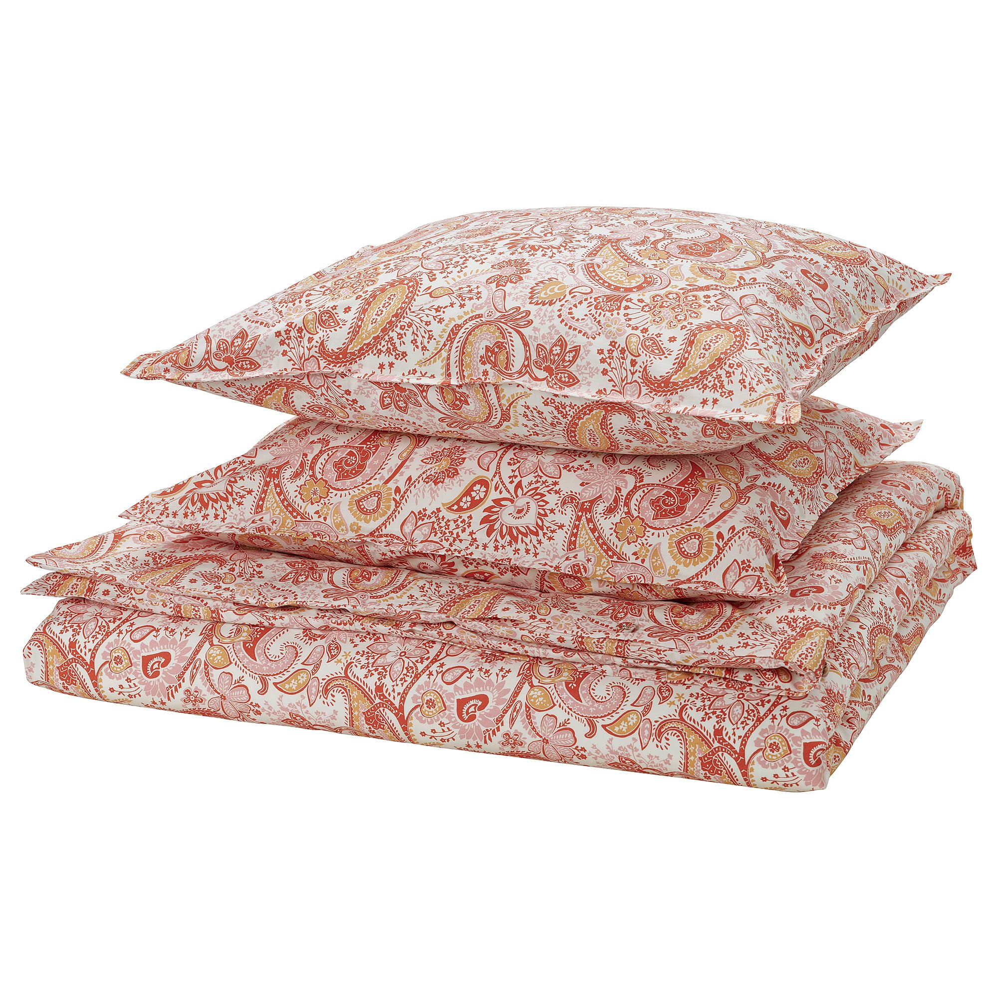 Housse de couette rose et blanc 200x200 cm avec 2 taies d'oreiller