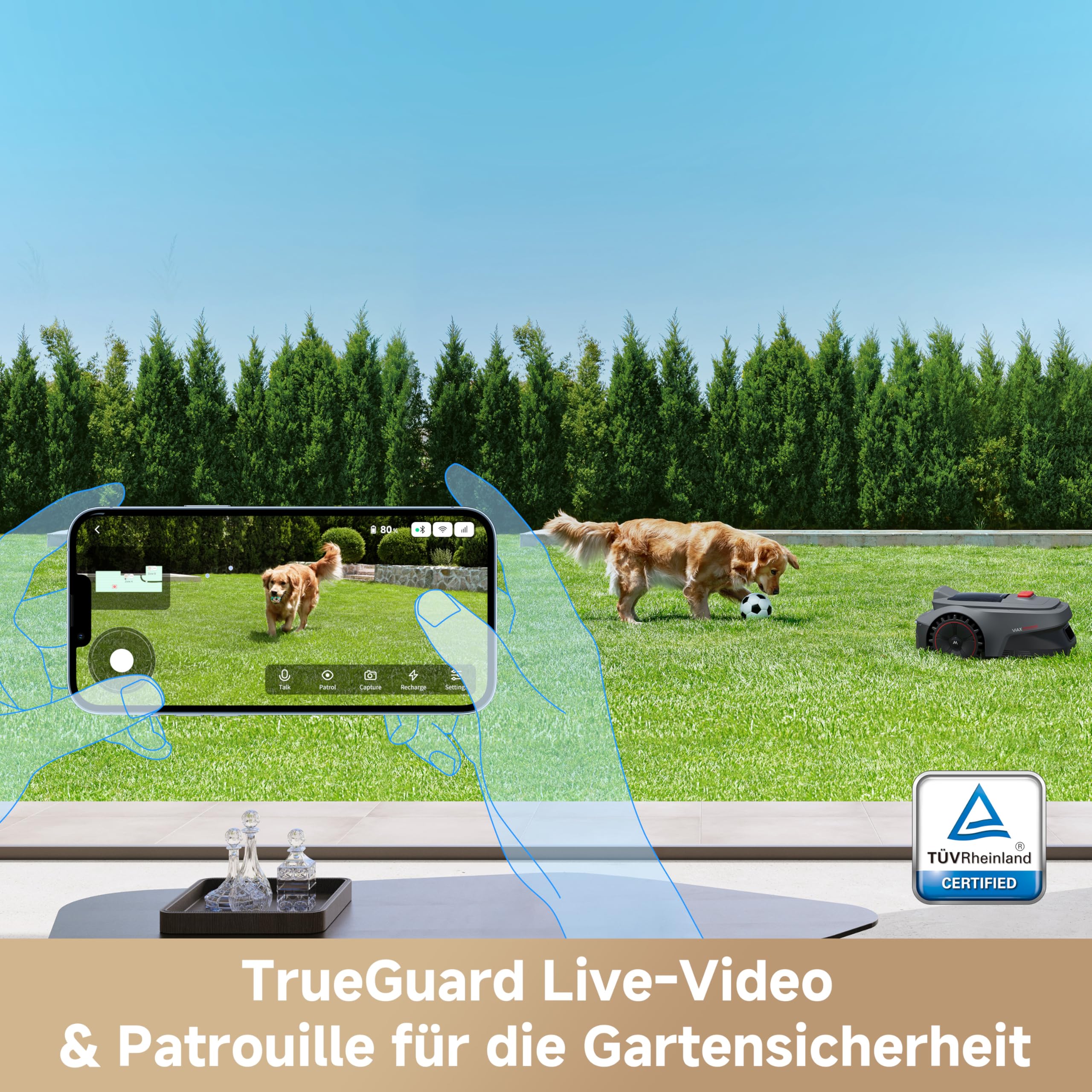 MOVA ViAX 250 Mähroboter Ohne Begrenzungskabel, 250m², KI-Kartierung, Hindernisvermeidung