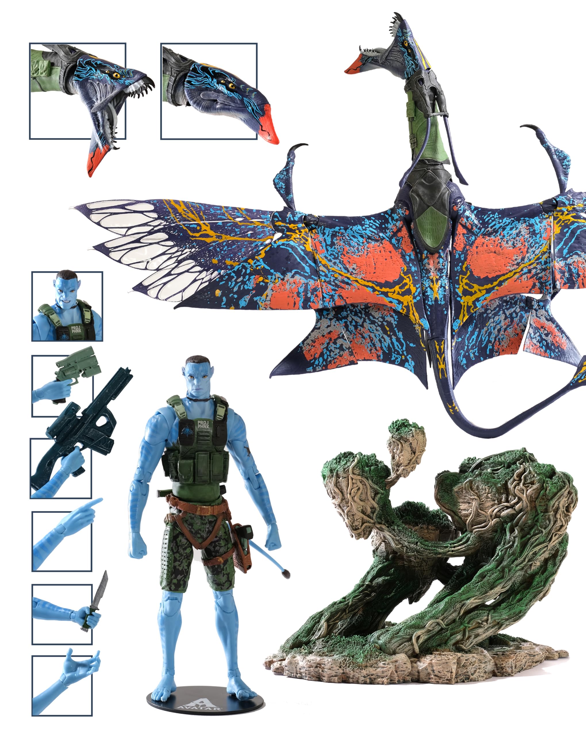 Disney Avatar DLX MEGA Banshee & Rider - A2 QUARITCH & Banshee (złota etykieta)