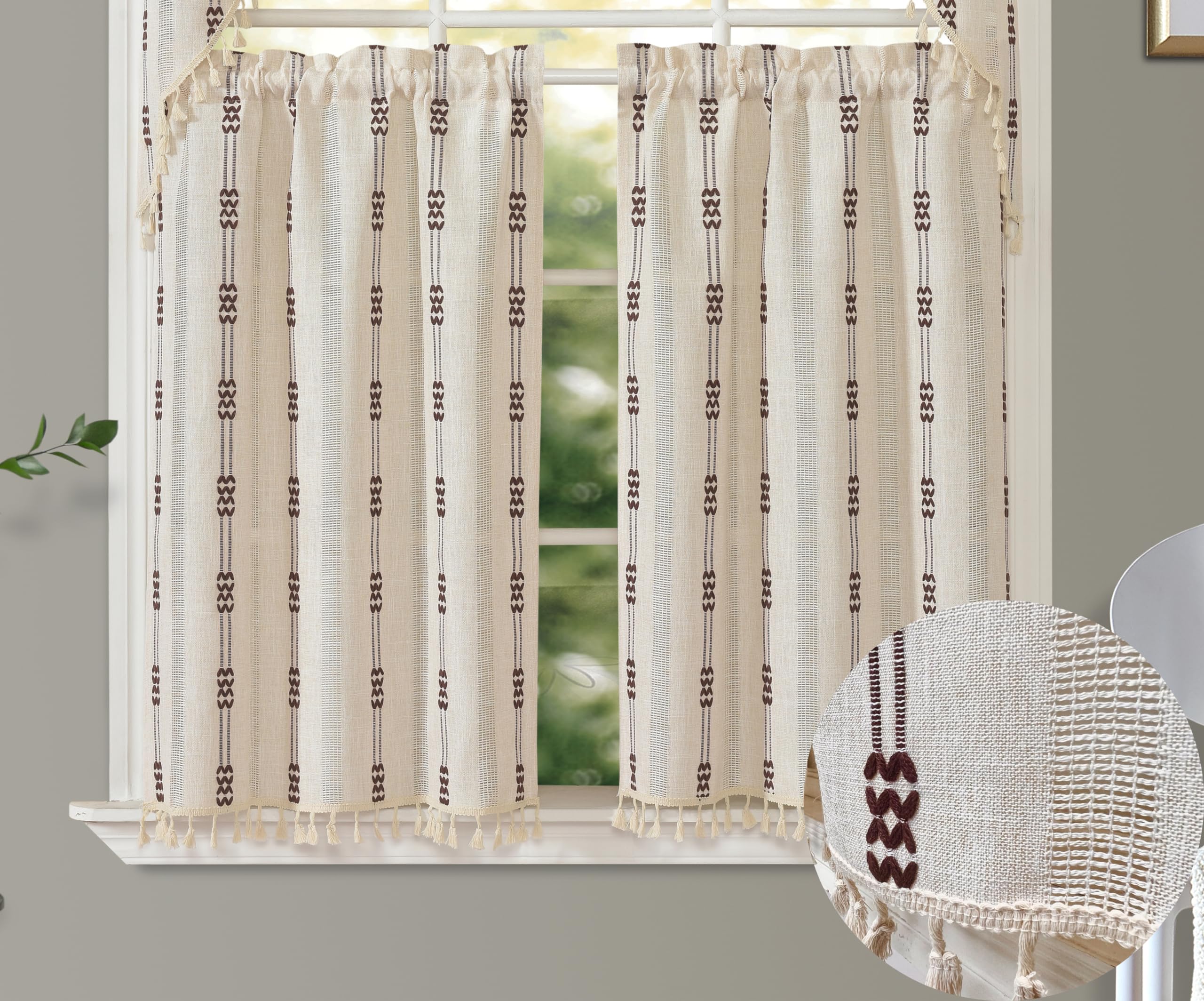 GOHD Country Road Tiers Kitchen Curtains