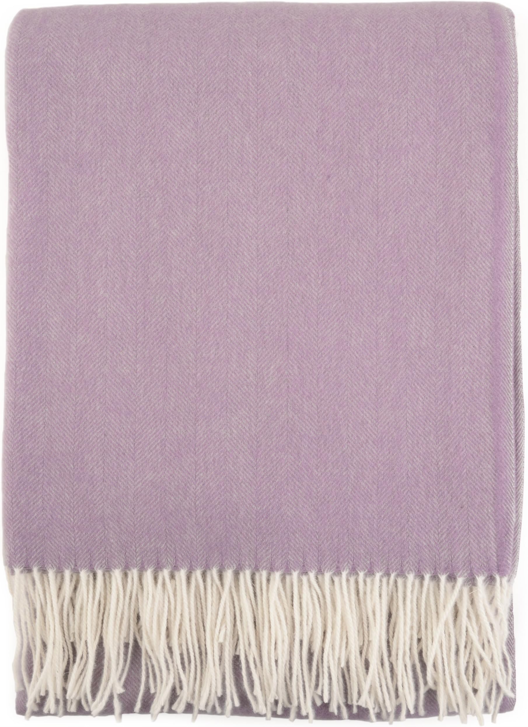'100% Extra Fine Merino Very Warm smooth ruva Blanket in Classic Herringbone Pure New Wool, 140 x 200 cm (Colour May Vary) purple
