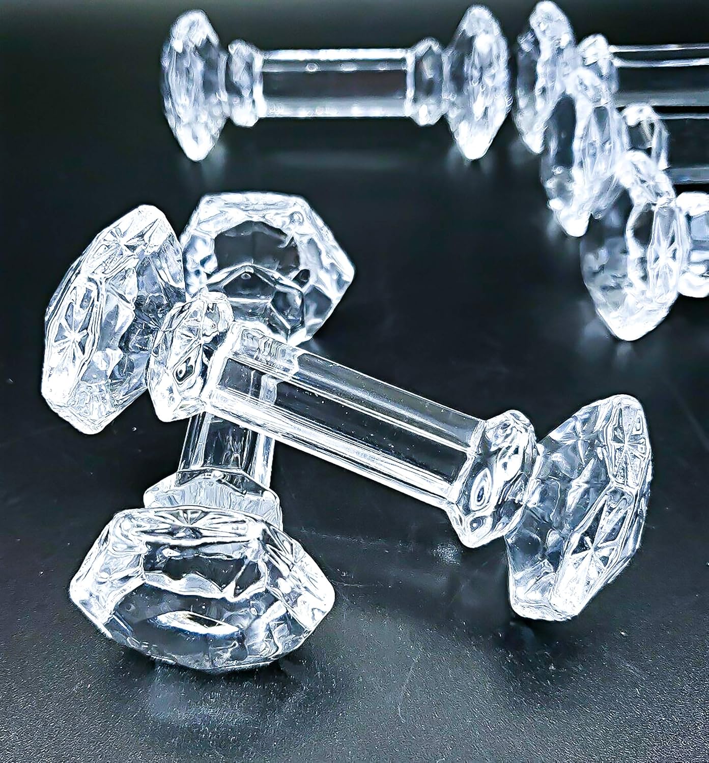 Sparkling Crystal Dumbbell Knife Rests Utensil Stand Holder for