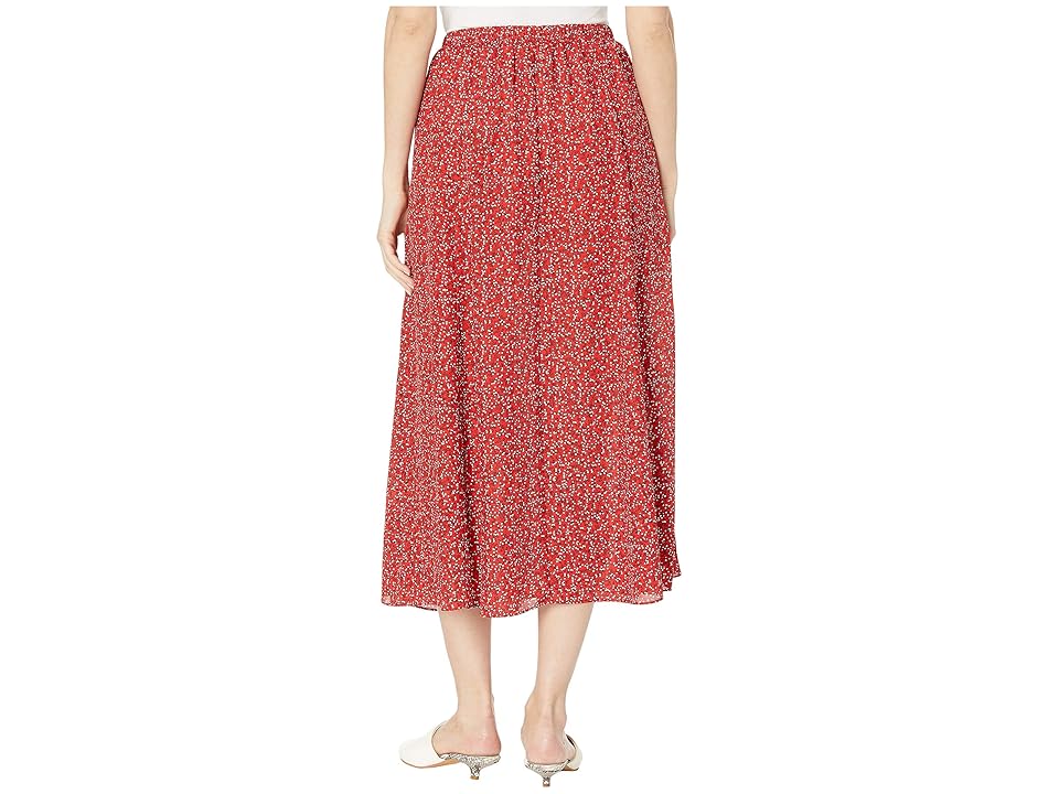 

MAXSTUDIO Maxi Skirt w/ Buttons (Red/Blue Bunch of Cherries) Women's Skirt