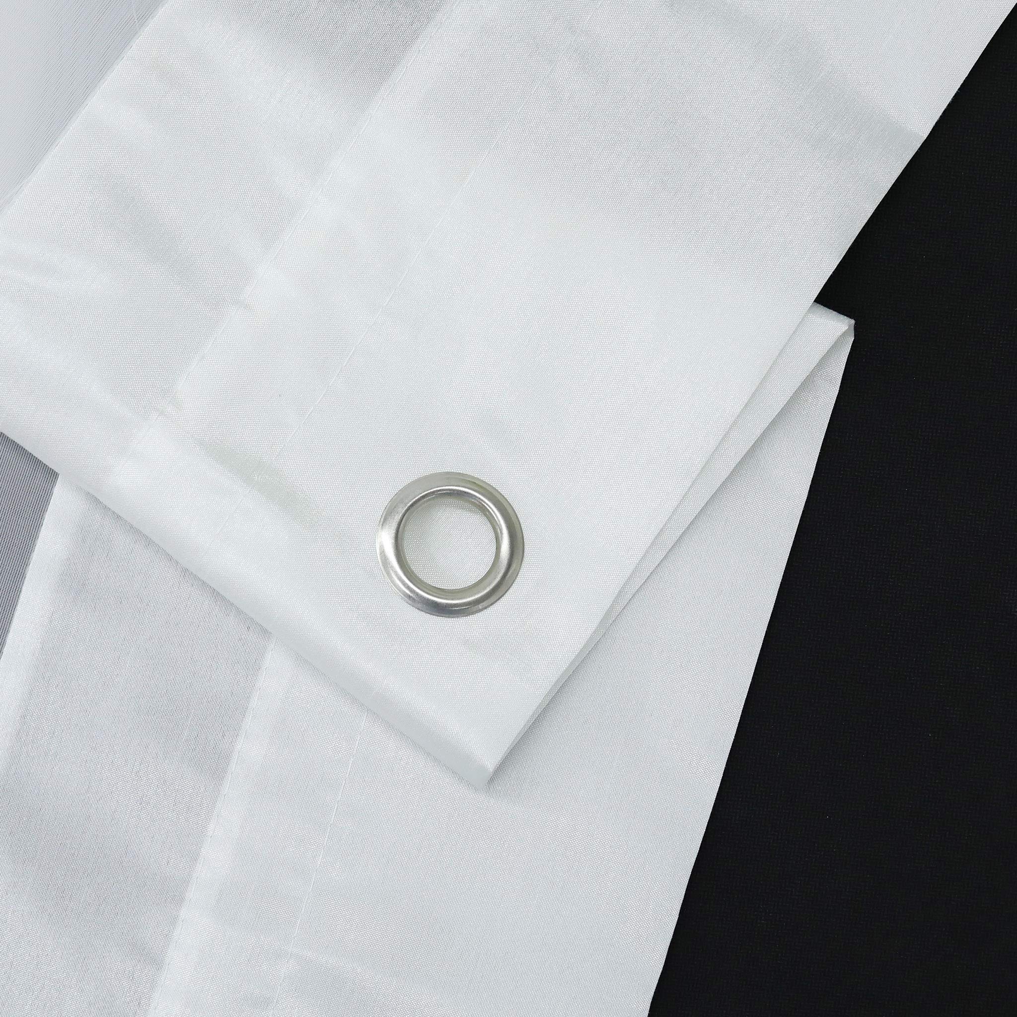 Joyswahl Irene Tenda a pacchetto con occhielli, in voile, trasparente, con bordi colorati, tenda da finestra con ganci, senza viti, 1 pezzo, Poliestere, bianco, BxH 80x155cm