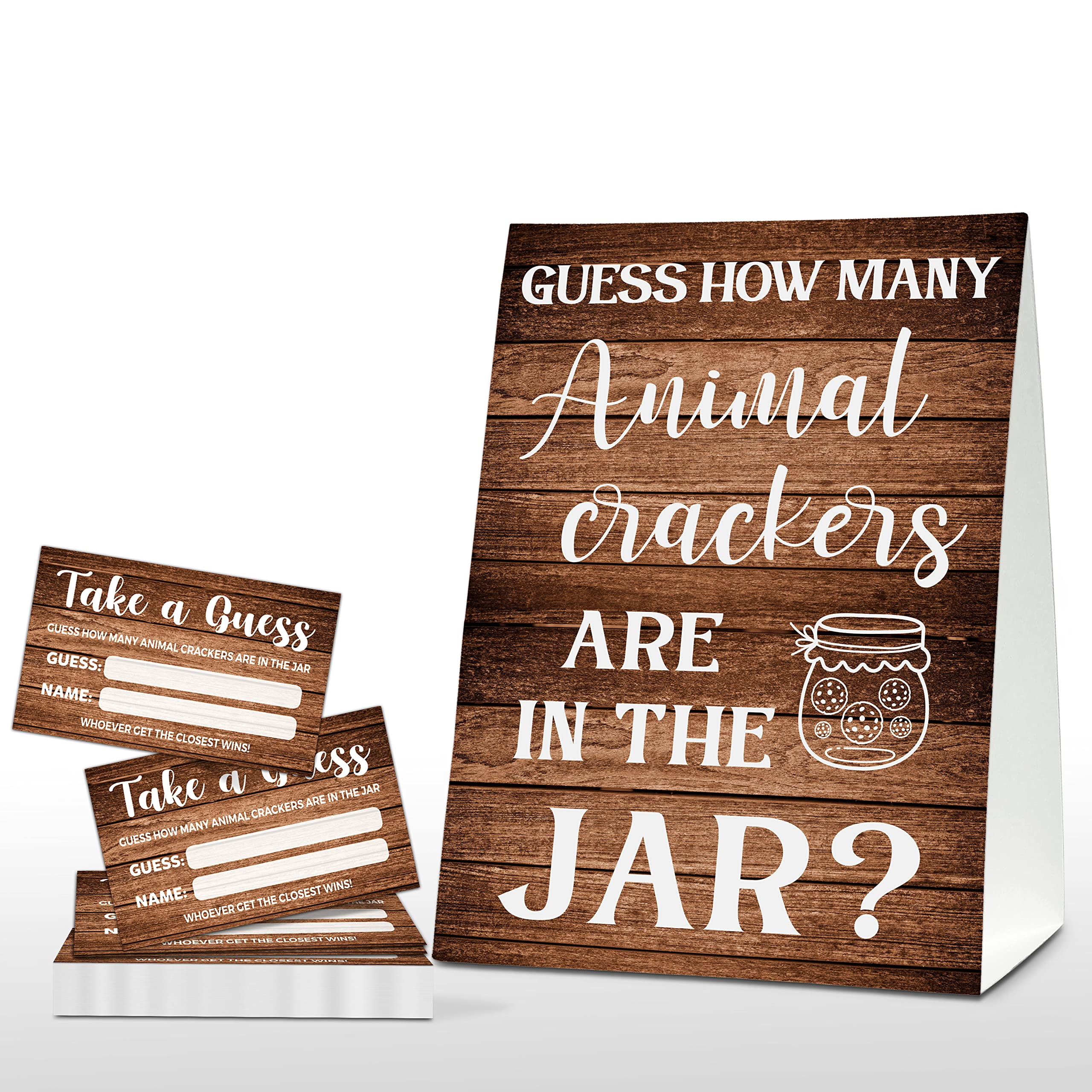 Buy Rustic Baby Shower Game, Guess How Many Animal Crackers Are In The