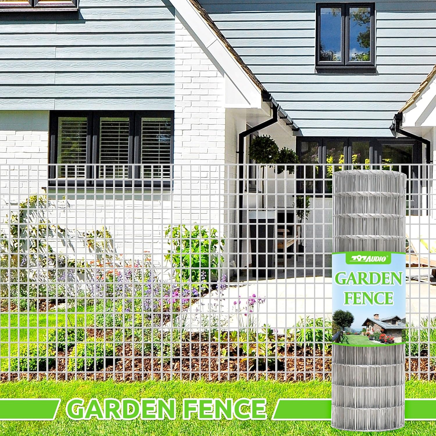 Metal Garden Fence, Hot Dip Galvanized After Welding, 2"x4" 14 Gauge, 60inch H x 100ft L Welded Wire Fencing,2/3/4/5/6ft Tallx50/100 ft Long Hardware Cloth for Yard,Farm,Chicken,Dog,Vegetable Protect