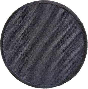 Black 3 Inch Round Blank Patch - By Ivamis Trading - 3x3 inch - Twill Fabric - Paper Backing - Embroidered and Laser Cut Borders P4029