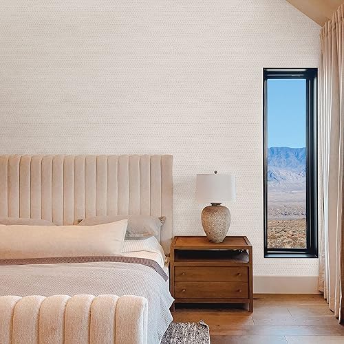 Miniatura 3 de Tempaper Papel tapiz extraíble con puntos Moire de color marrón claro 205 pulgadas x 165 pies fabricado en los Estados Unidos