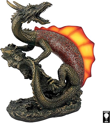 Miniatura 2 de Design Toscano Escultura de cristal de mosaico iluminada del dragón de la víbora, la serpiente