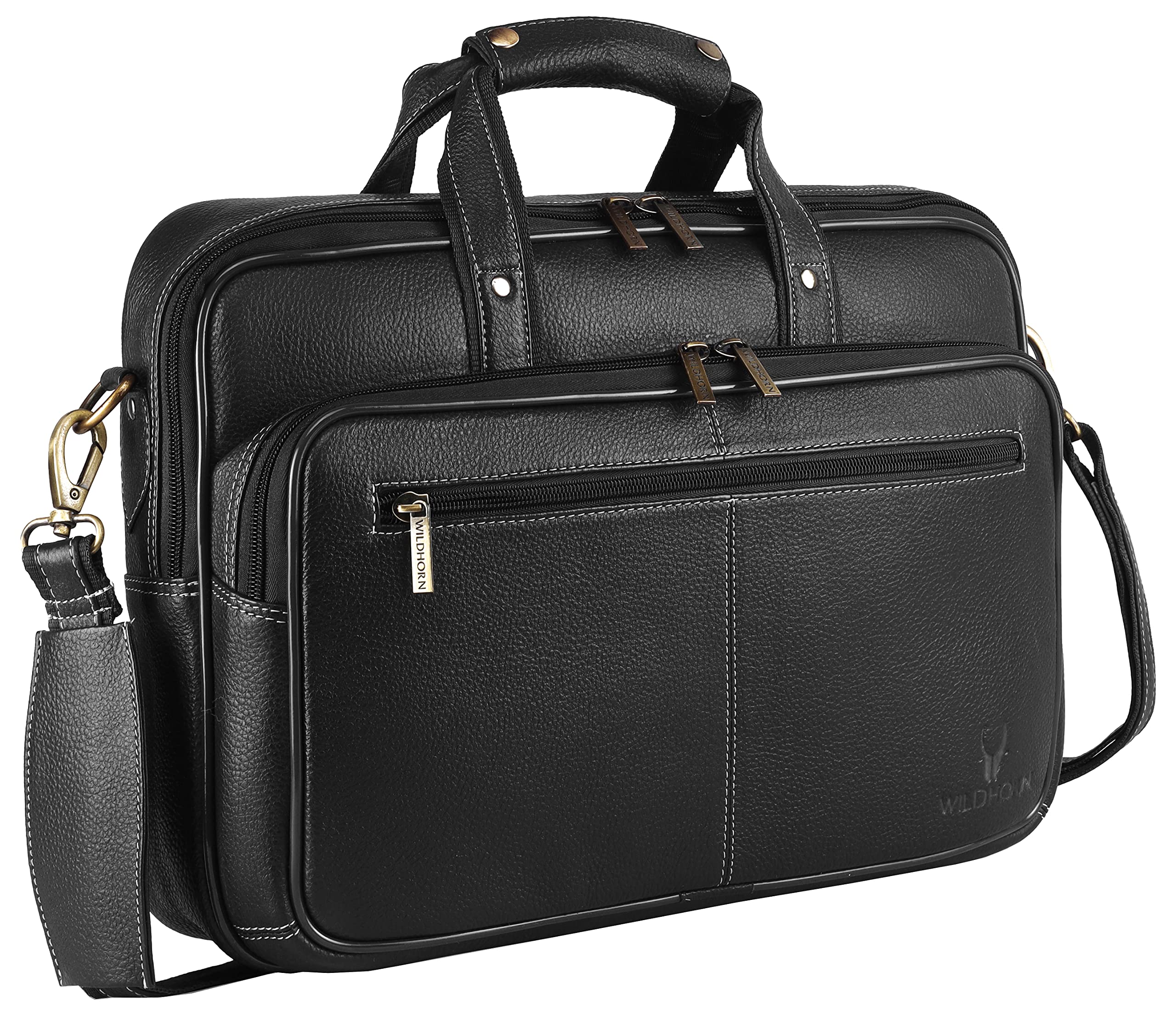 WildHorn Classic Leather 15 inch Laptop Messenger Bag for Men I Office Bags I Travel Bags I Carry Handles with Adjustable Strap I DIMENSION: L- 15.5 inch H-11.5 inch W- 3.5 inch (B07CJ7R4P5) Amazon Price History, Amazon Price Tracker