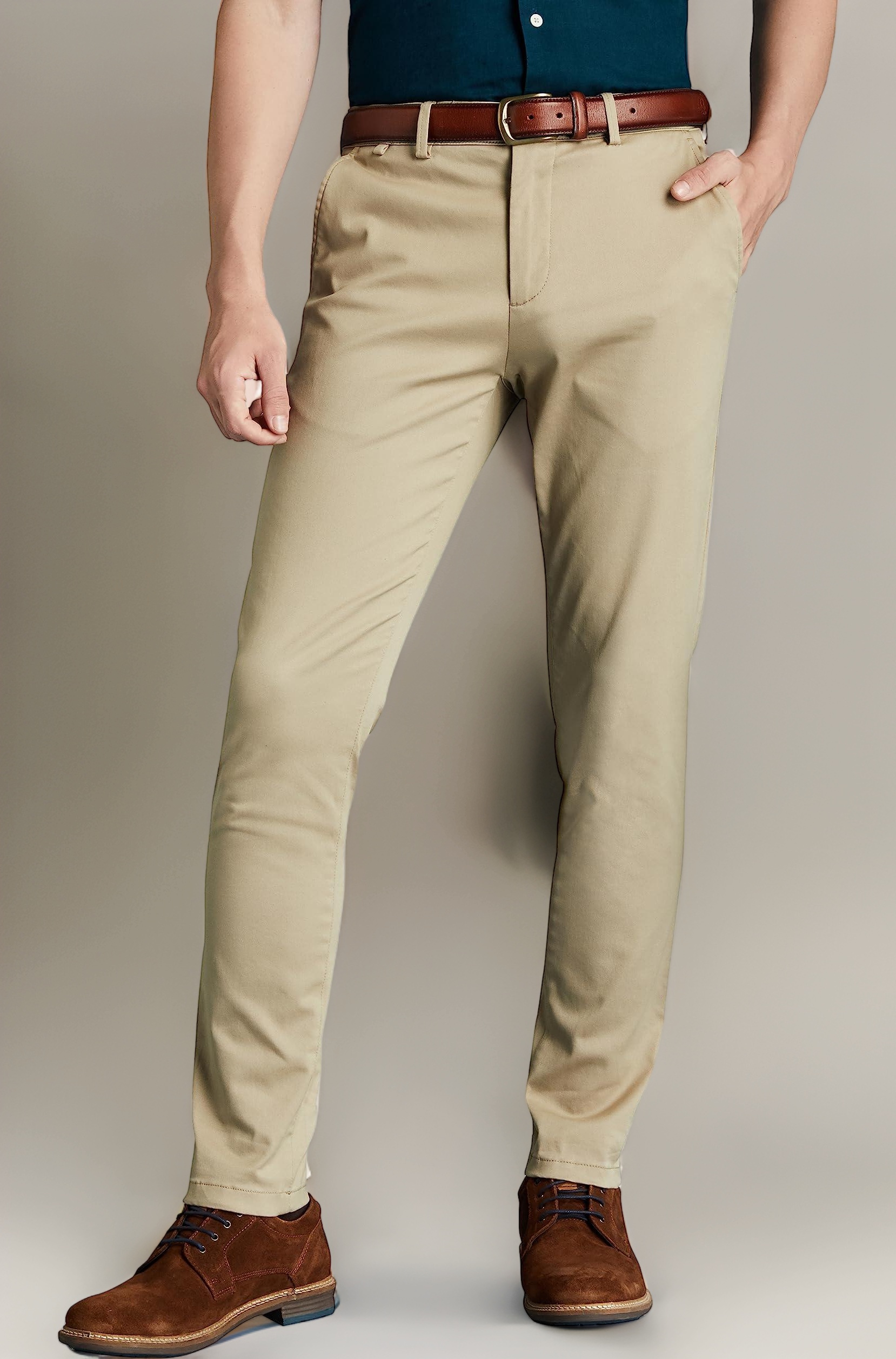 Symbol Premium Men's Slim Fit Flexi Waist Casual Pants | Stretchable Chinos | Stylish Office Fashion Trousers