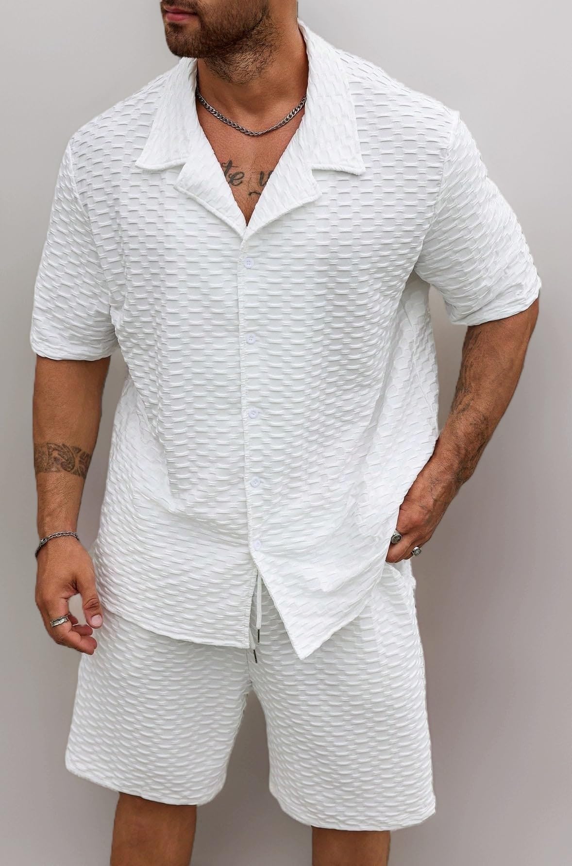 Mens Polo Shirt and Shorts Sets Outfits 2 Piece Fashion Summer Tracksuits Casual Short Sleeve Set