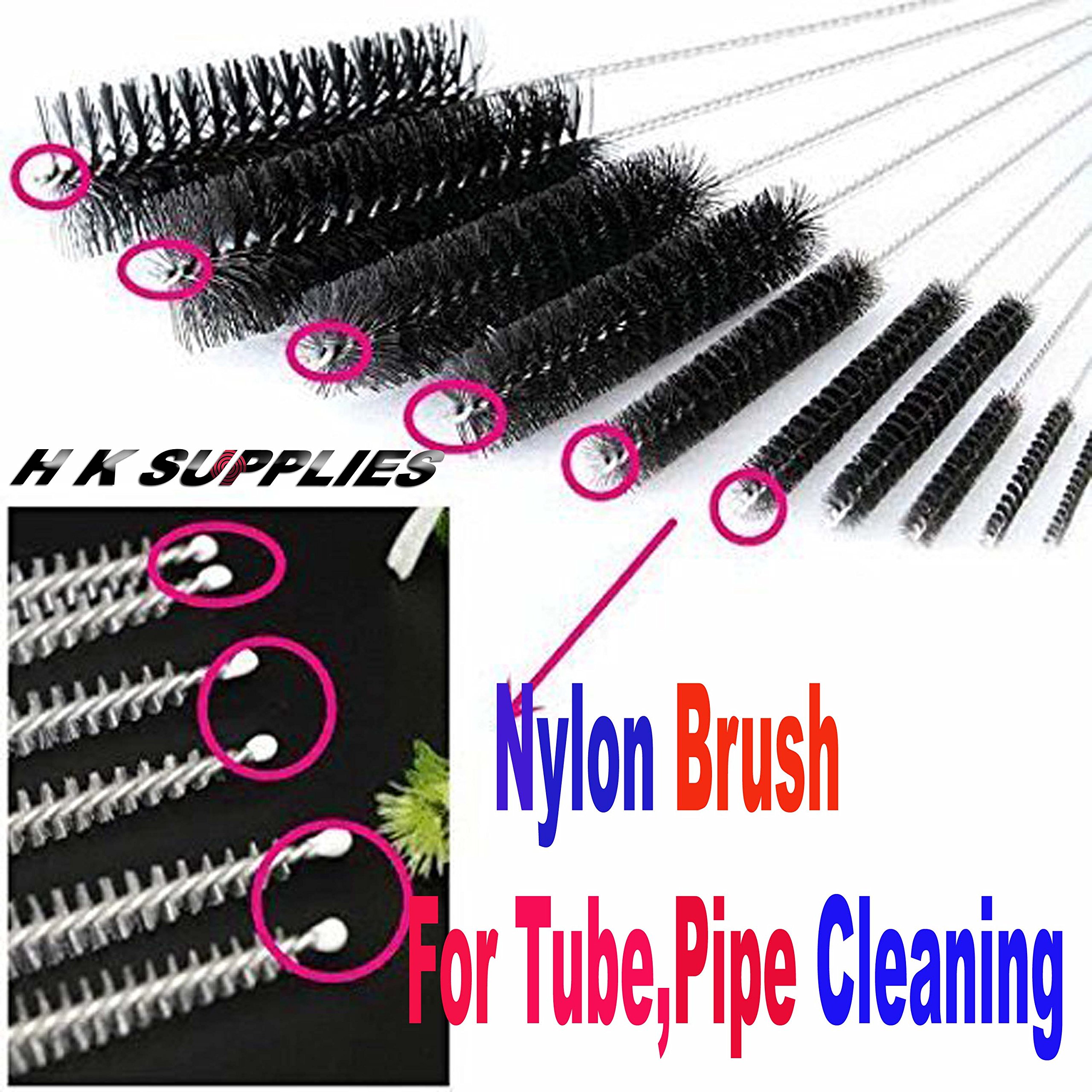 8 Inch Nylon Tube Brush Set with PROTECTIVE CAP-Pipe Cleaning Brushes - Variety Pack (10 pieces). Good Cleaning sink tool (1)