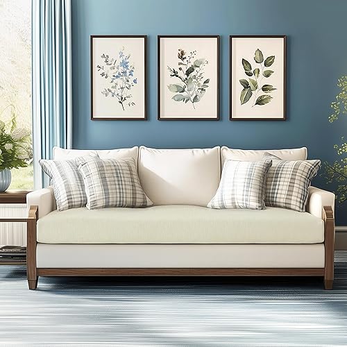 Miniatura 5 de CHUN YI - Funda elástica de cojín para sofá de 3 plazas, funda de asiento de sofá con tela jacquard de elastano (grande, color marfil blanco)