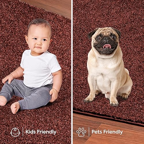 Miniatura 7 de Bright House - Alfombra unicolor, 2 pies de ancho por 12 pies de largo, forma ovalada, color durazno