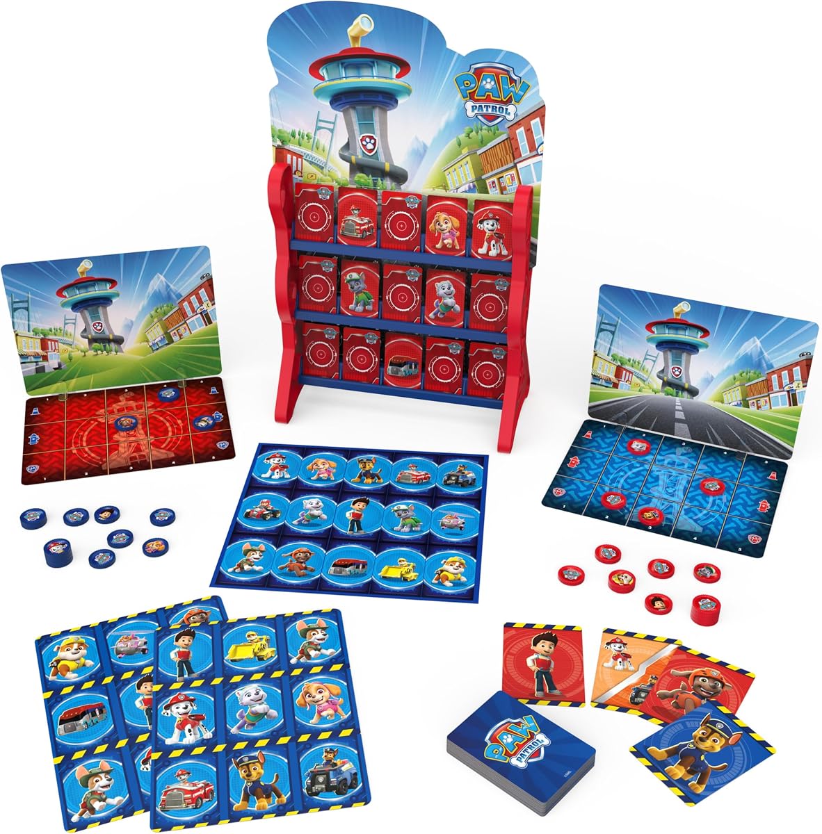 PAW Patrol, Juegos HQ Juegos de mesa para niños Damas Tic Tac Toe Memory Match Bingo Go Fish Juegos de cartas PAW Patrol Toys, para niños en edad preescolar de 4 años en adelante