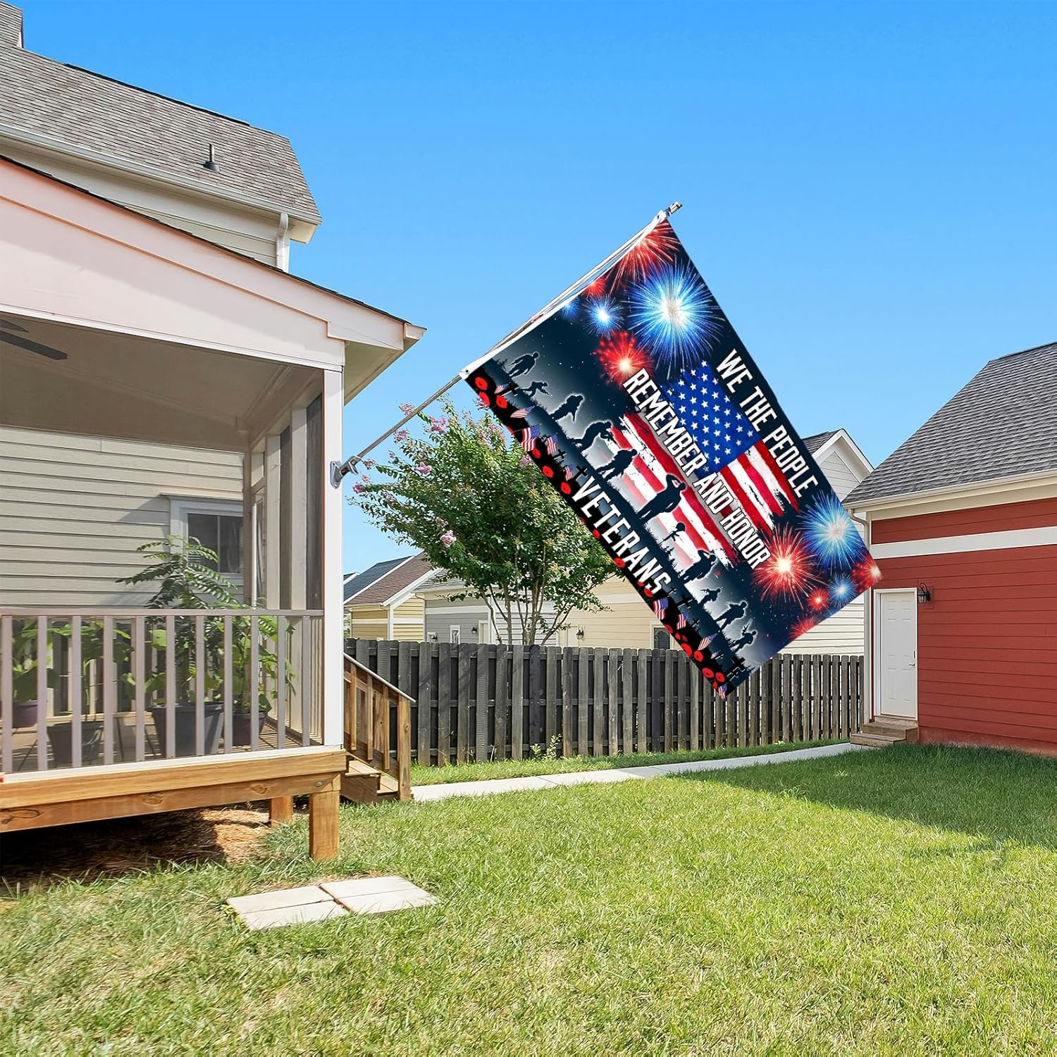 Veterans Day Flag 3x5Feet Patriotic Decorations, 4th of July Independence Day Veterans Day Memorial Day Soldier Flag for Outdoor Yard Patriotic Holiday Banner Gift - Image 4