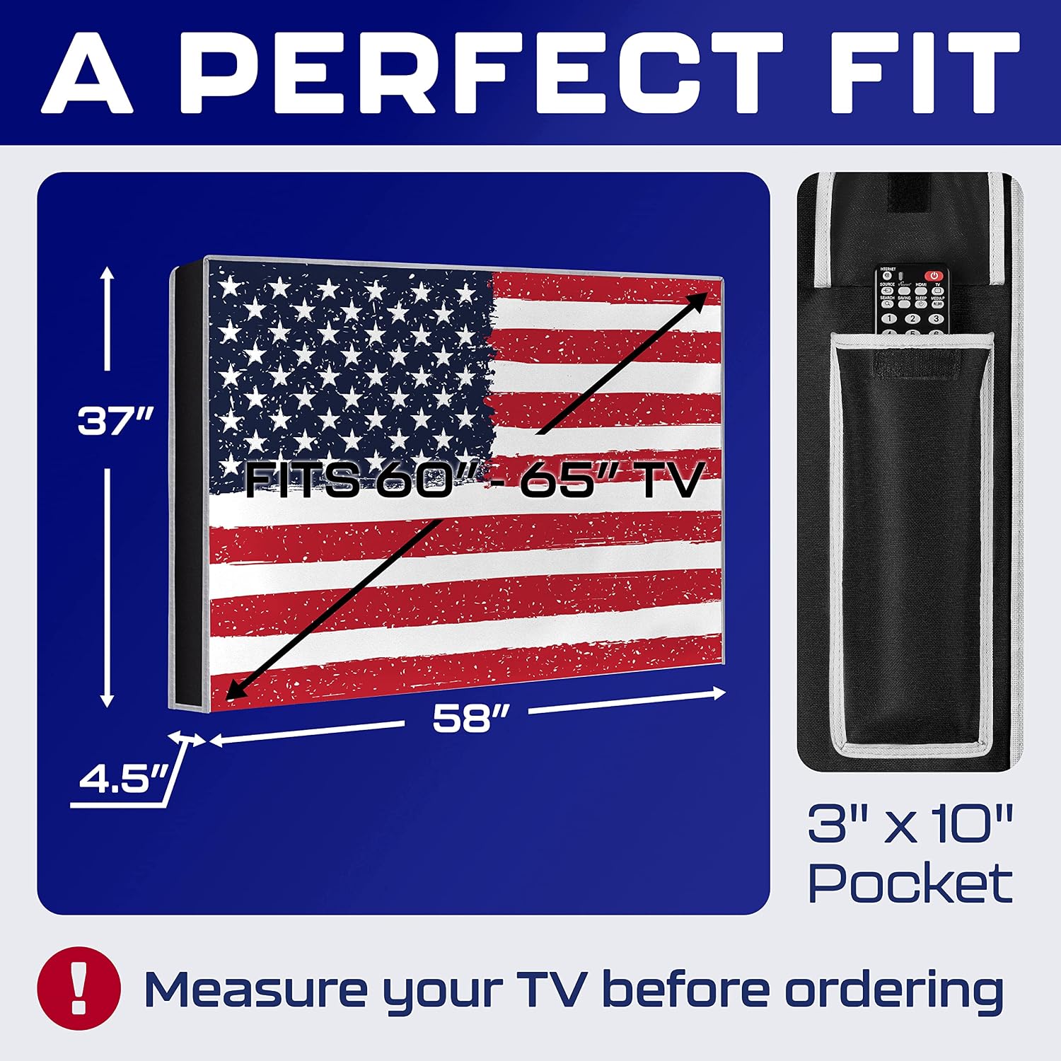 Outdoor TV Cover 65 Inch Weatherproof and Waterproof TV Covers | Outdoor TV Enclosure | Smart Shield TV Screen Protector for Outside TV | Cover for Moving | TV Display Protectors