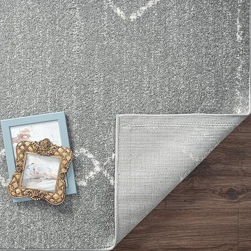 Miniatura 9 de LUXE WEAVERS Daphnes 2735 - Alfombra geométrica marroquí bohemia gris de 8 x 10 pies