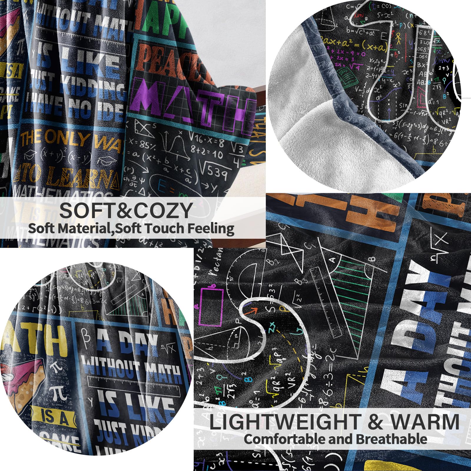 Math Teacher Gift, Teacher Blanket, Gifts for Math Teachers, Appreciation Graduation Retirement Gifts for Math Lovers Blanket 60"x50"