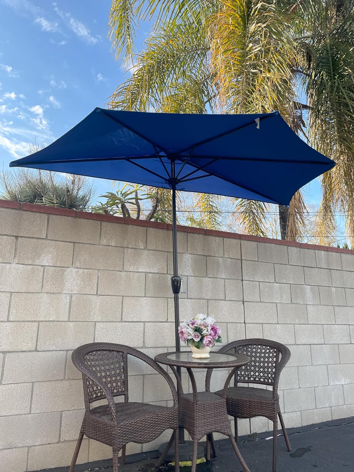BELLRINO Umbrella Canopy Replacement for 9ft 5 Ribs Half Umbrella, Replacement Canopy ONLY