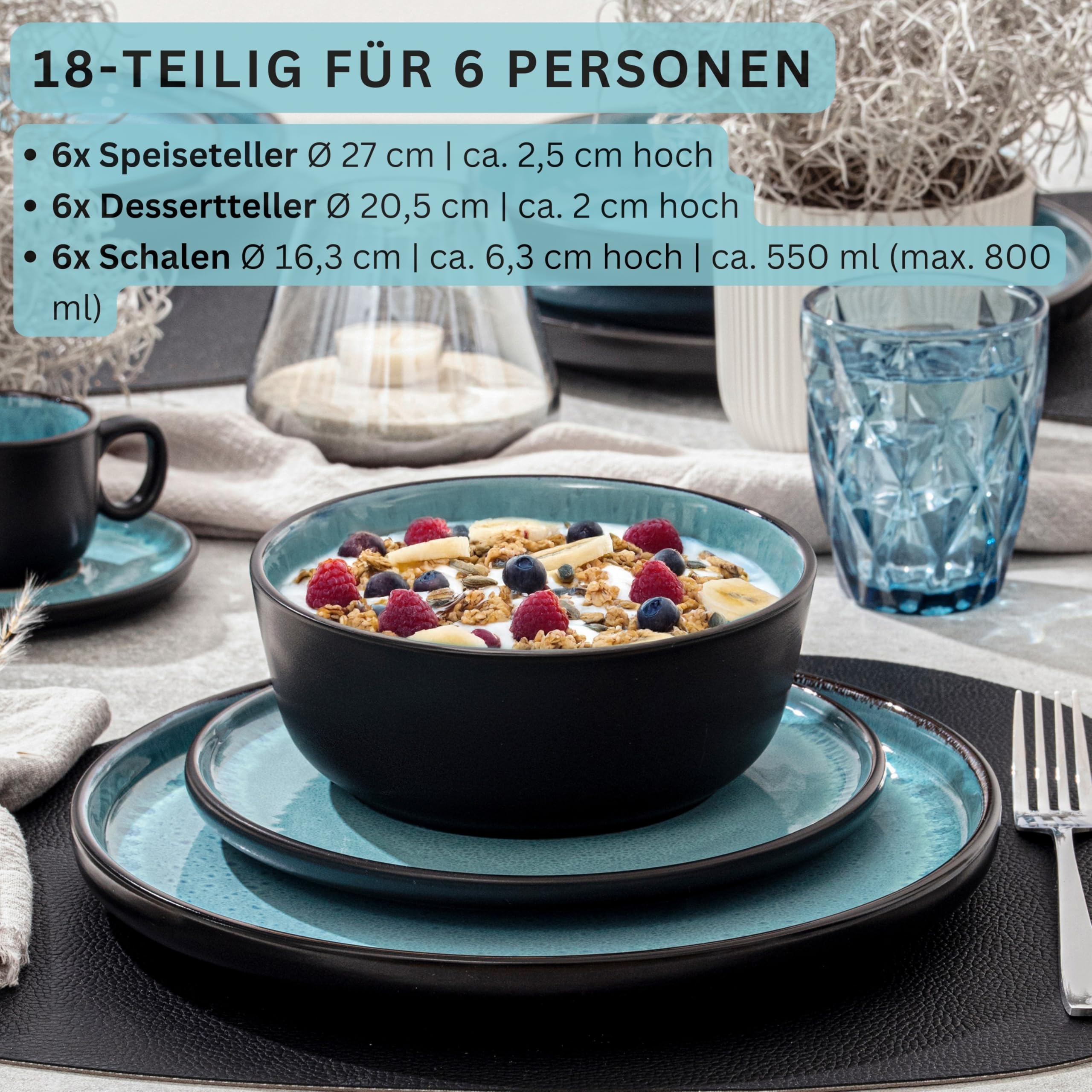 Sänger Granada Steingut Geschirr Set 18 tlg – Bild 2