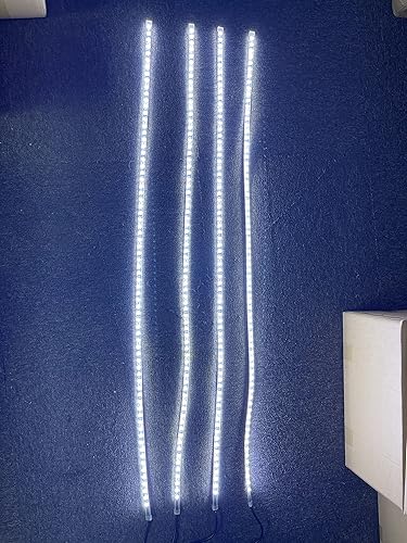 Miniatura 2 de NA Super Bright - Kit de 4 tiras de luces LED blancas puras de 6.5 pies, 4 enchufes DC12V intermitentes IP68, impermeables, luces de neón LED