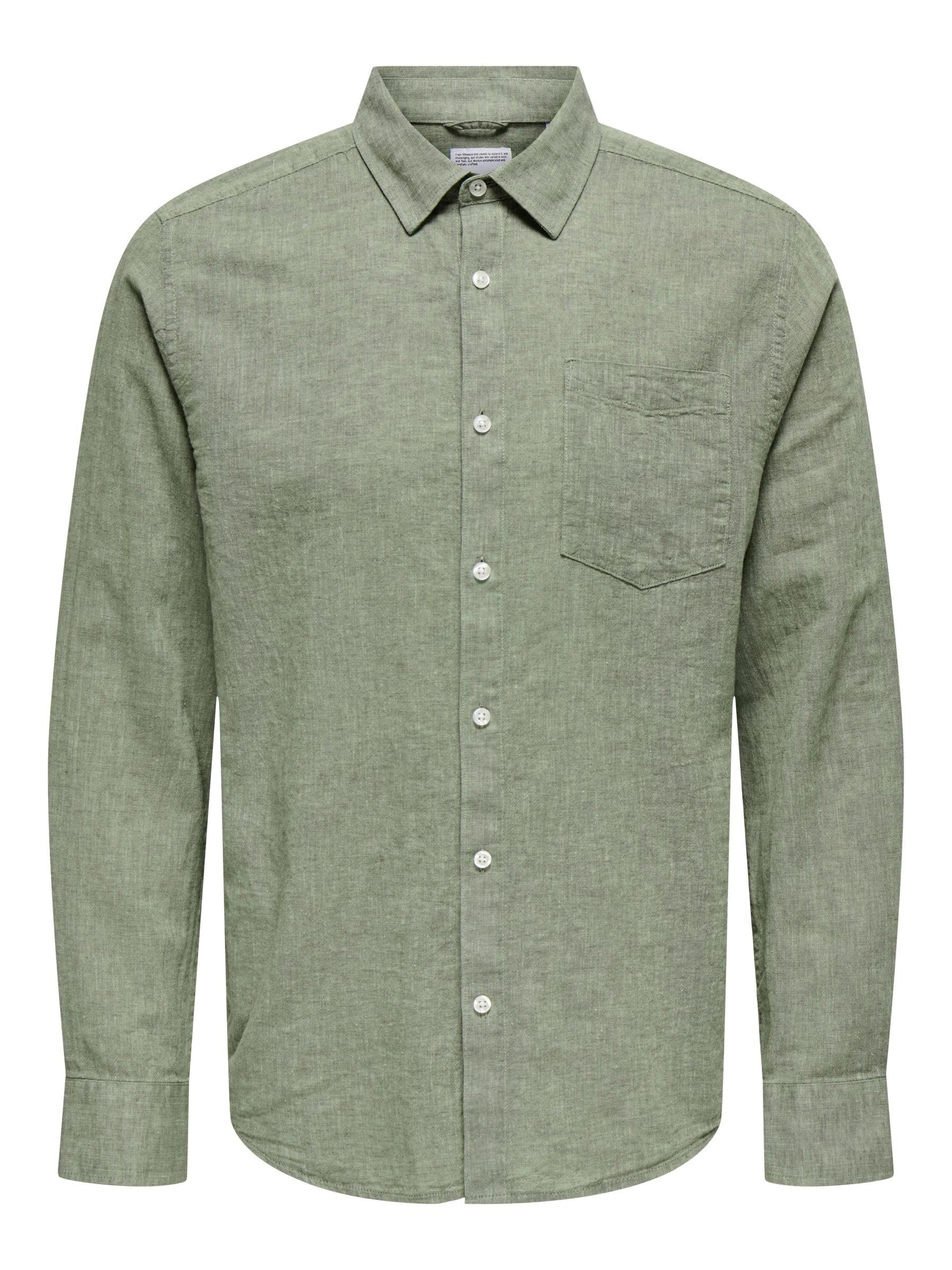 Only & Sons Herren Onscaiden Life Reg Ls 1 Pkt Shirt Noos Hemd (1er Pack)