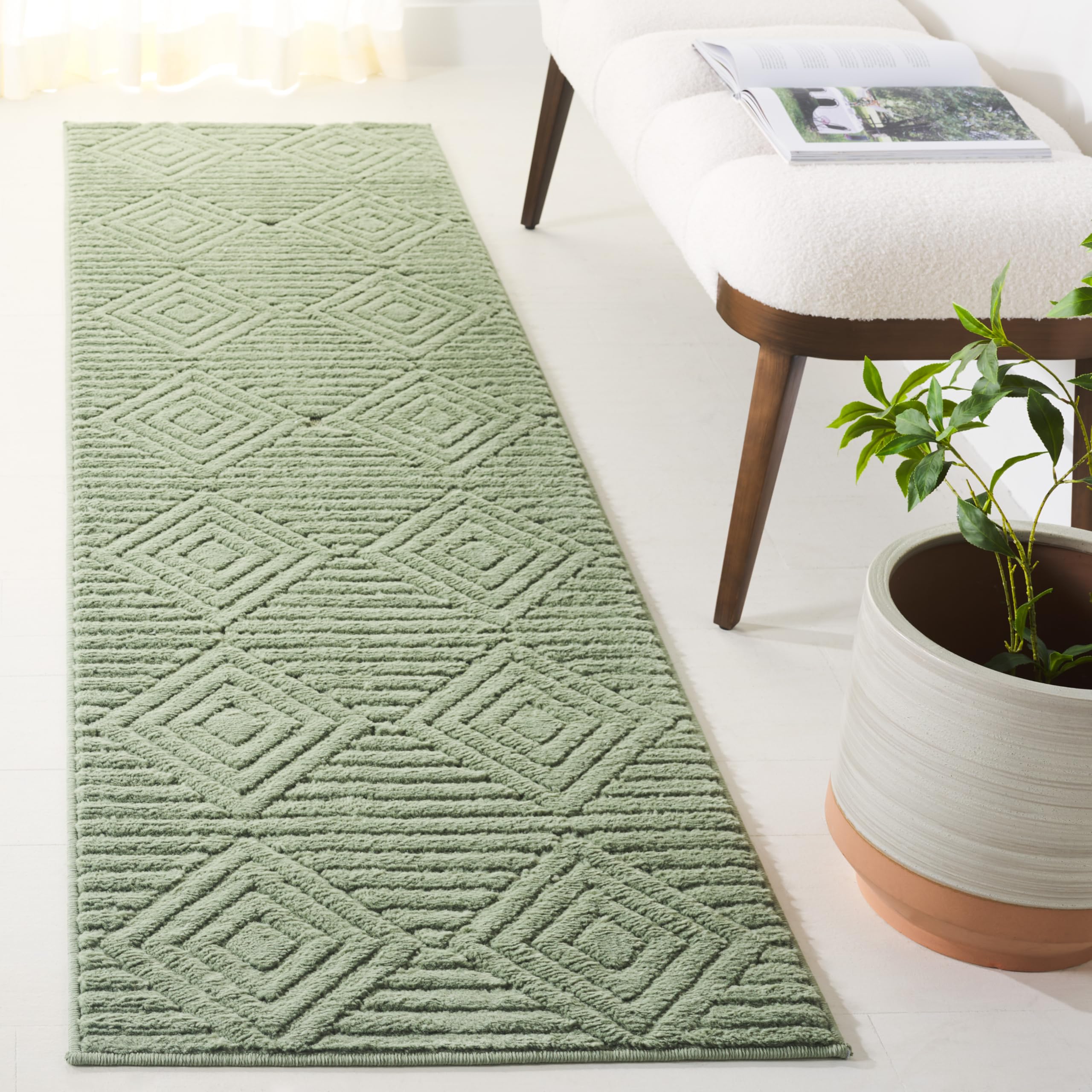 Tapis vert facile à nettoyer 66 X 244 cm pour protéger les sols des passages