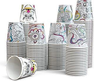 Art Kups [100 Pack - 4 oz ] Small Paper Cups | Disposable Paper Bathroom Cups Kids | Mini Espresso Paper Cups | Paper Ice Cream Cups | Mouthwash Paper Cups | Tiny Coffee Paper Cups for Home & Office