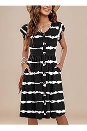 Amazon.co.uk: Black And White Striped Dresses