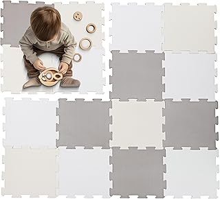 Enovoe Soft Baby Play Mat - Non-Toxic, Interlocking EVA Foam Tiles, 16 P...