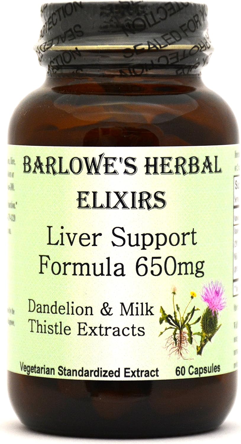 Barlowe's Herbal Elixirs Liver Support Formula 60 650mg