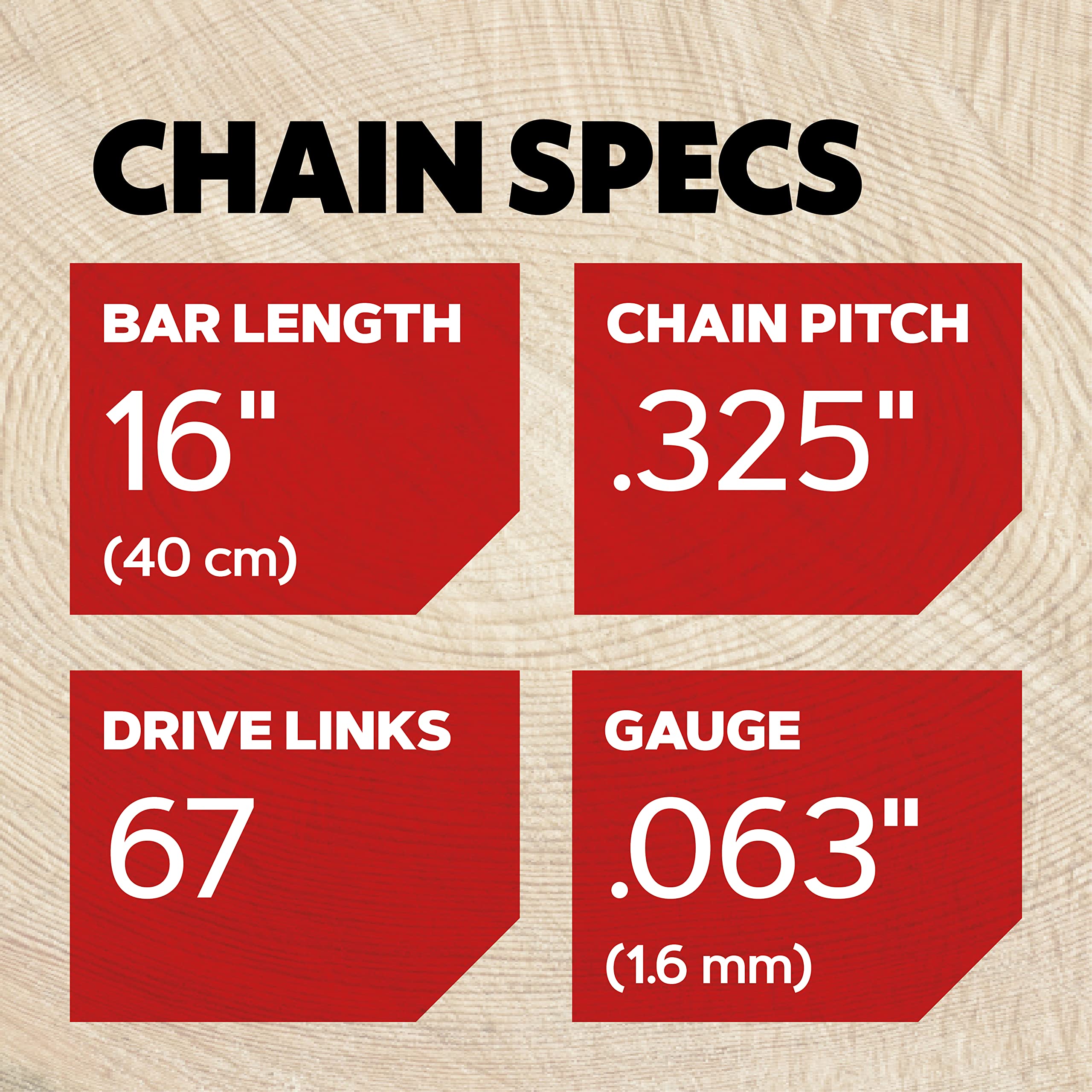Sword & 4 Chains Set For Stihl MS 270 MS 280 – 50cm, .325, 1.6mm, 81 Drive Links - View #3