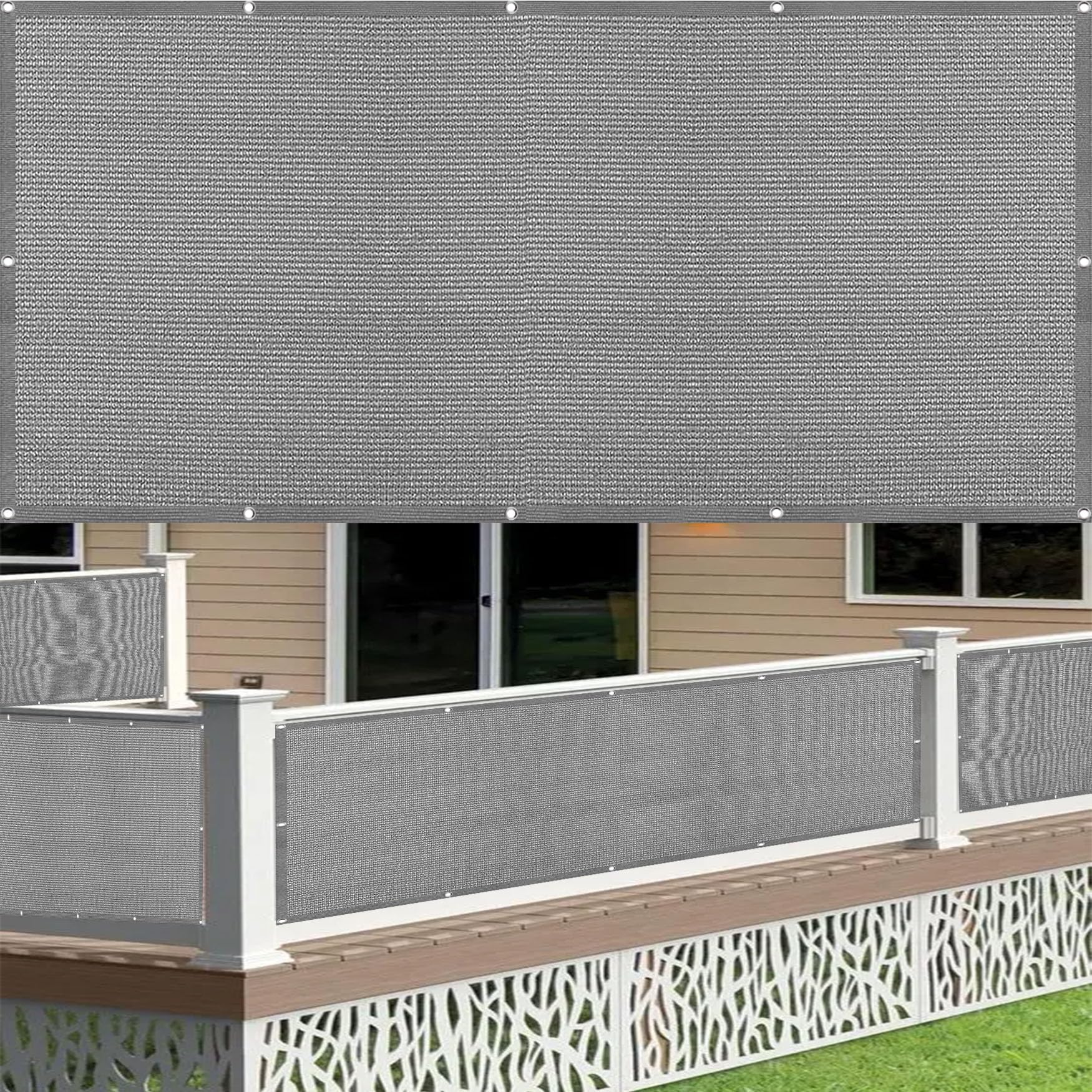 Brise vue jardin gris 65x250 cm occultant et opaque pour balcon