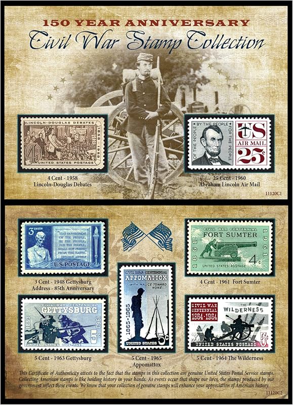 Colección de sellos conmemorativos del 150 aniversario de la Guerra Civil