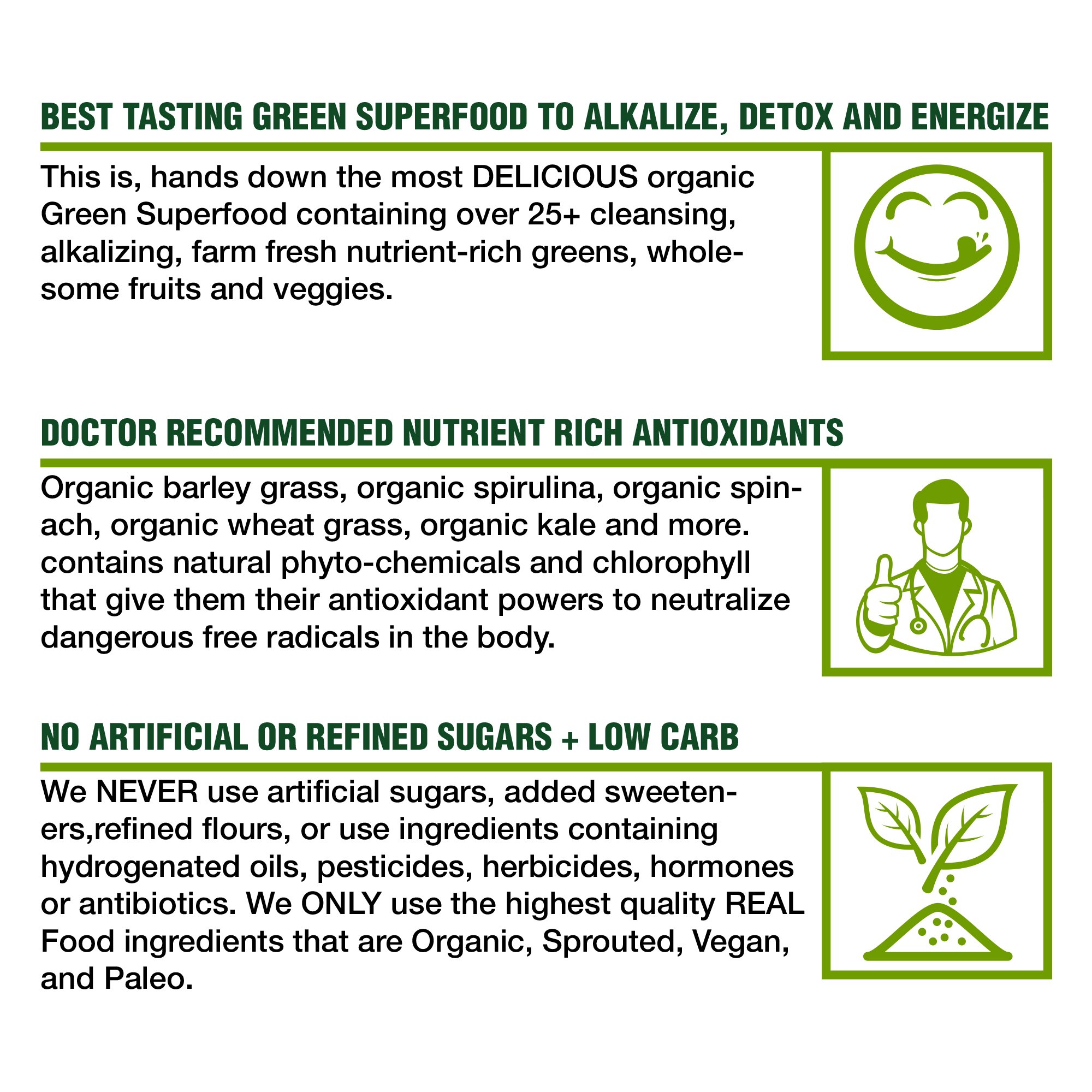 Buy Peak Performance Organic Greens Superfood Powder. Best Tasting