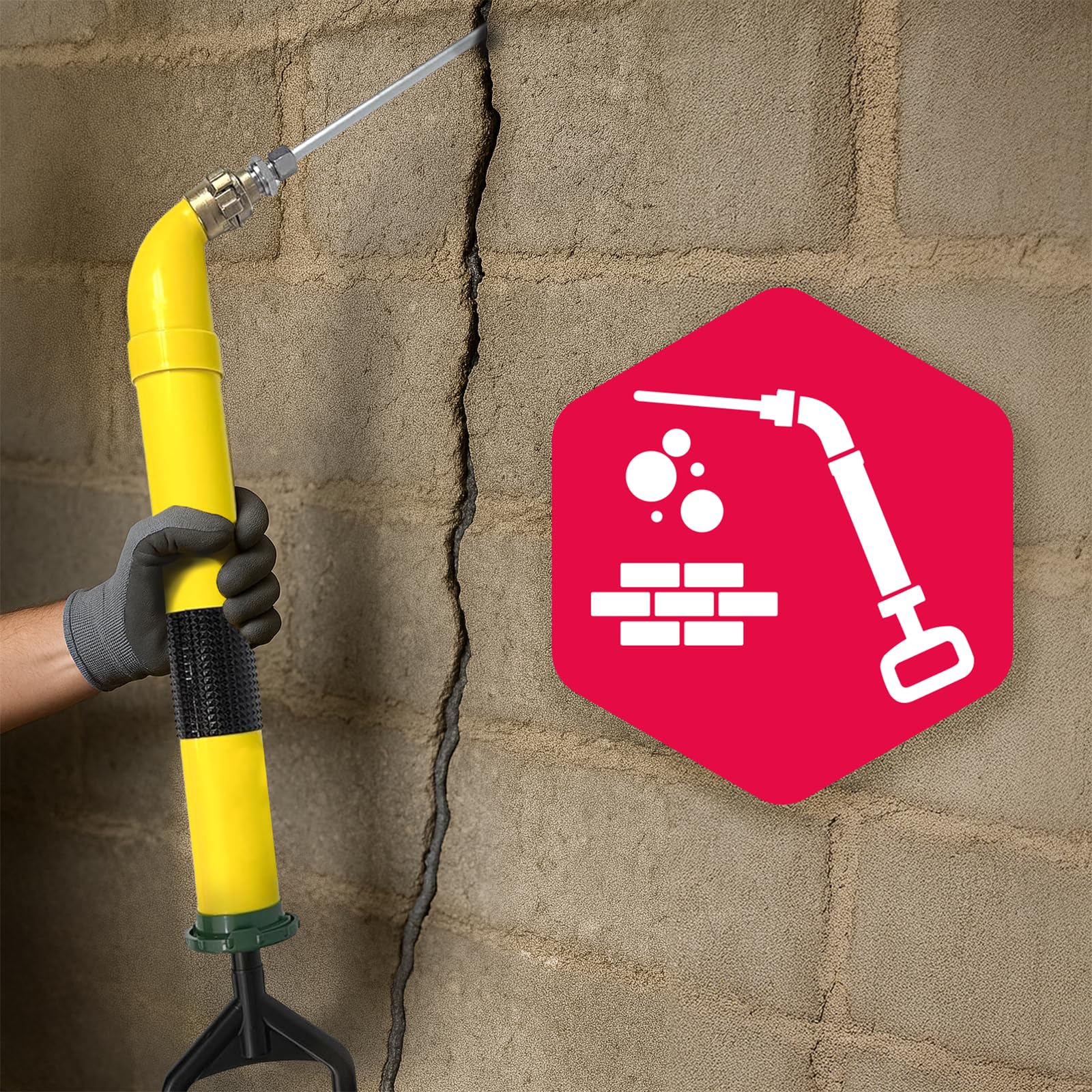 Handmörtelpumpe Handpumpe GEKA + Lanze Abdichtung 10 mm für Mörtel und Injektionscreme - Mörtelspritze Mörtelpumpe Fugenpresse Mörtelpresse ideal für Abdichtung & Fugenfüllung Injektions SET