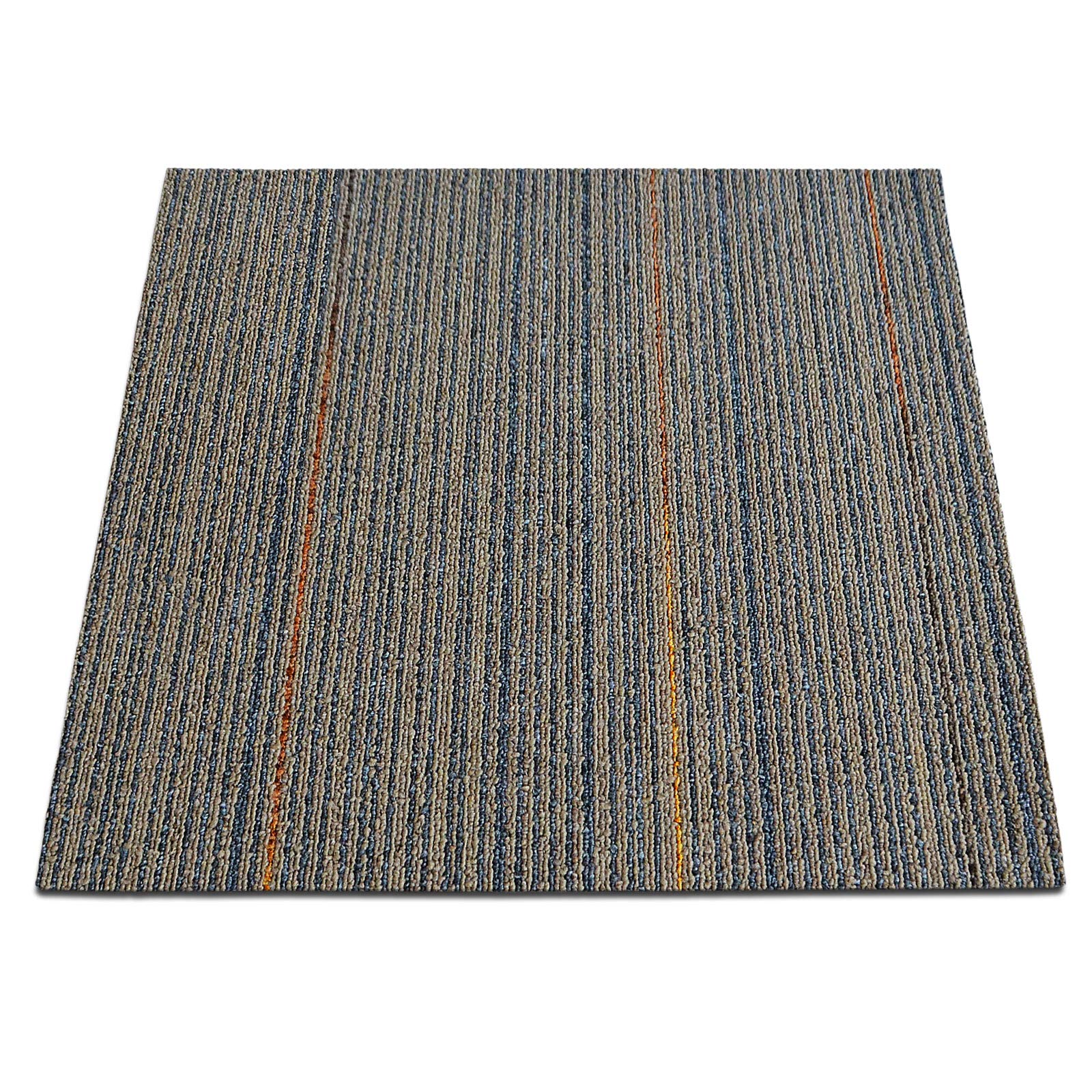 casa pura Design Teppichfliesen Berlin 50x50 cm selbstliegend - 6 m² Set - strapazierfähiger Teppich Bodenbelag mit hochwertigem Schlingenflor - antistatisch mit Bitumen Rücken (24 Stück, K1 Beige)
