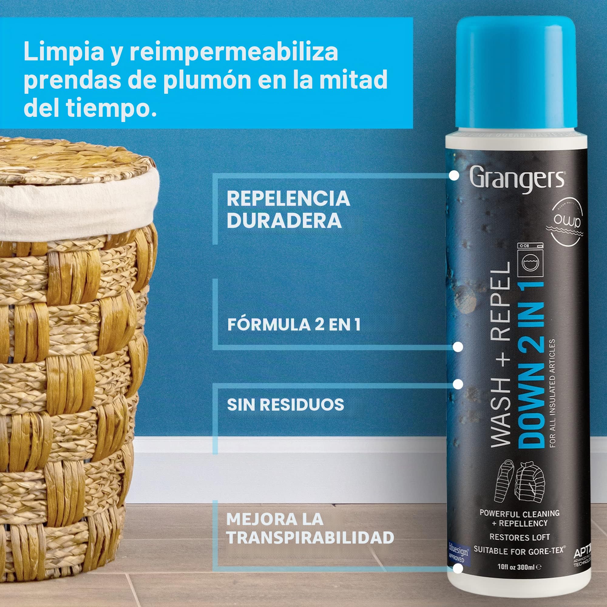 Grangers - Kit de Cuidado de plumón | Incluye Lavado y Repelente de plumón de 300 ml | X3 Bolas secas Chaquetas de plumón | Kit Todo en 1