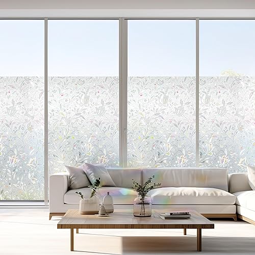Miniatura 9 de Película de Ventana de Privacidad Hilaria, Ventana de Vinilo Tulipán, Adhesivos Estáticos de Vidrio Manchado, Decoraciones 3D para Ventanas de