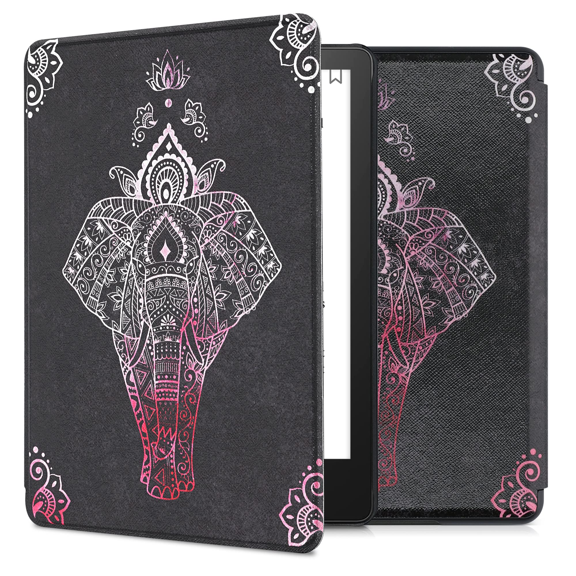 kwmobile Cover for Amazon Kindle Paperwhite (2024)/Colorsoft Case - eReader Cover with auto sleep funktion - Cosmic Nature with Blue/Grey/Black — view 43