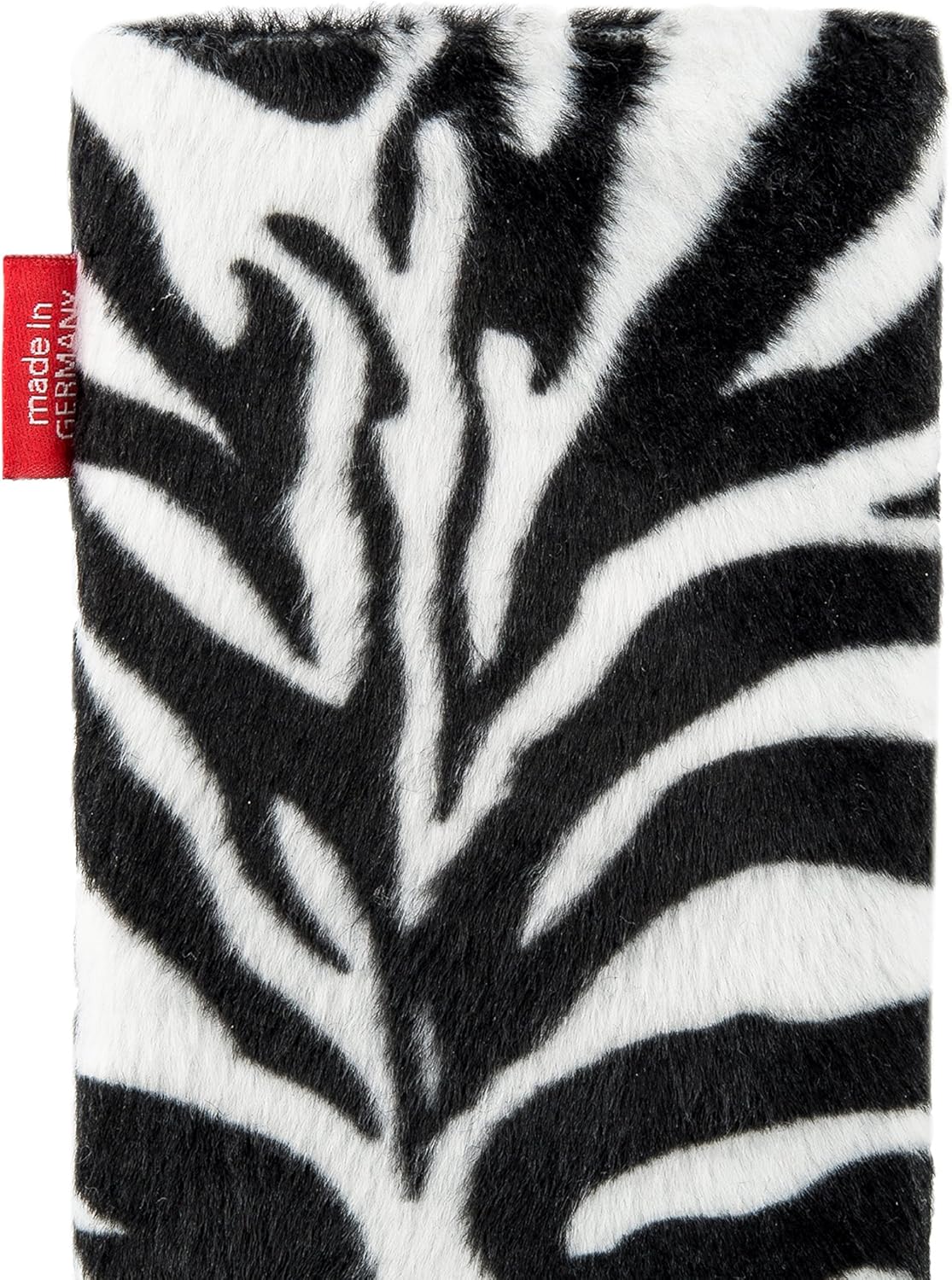 fitBAG Bonga Zebra Custom Tailored Sleeve for Samsung Galaxy Z Flip | Made in Germany | Fine Imitation Fur Pouch case Cover with Microfibre Lining for Display Cleaning