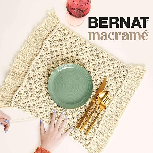 Miniatura 6 de Bernat Hilo negro macramé, paquete de 3 unidades, 8.82oz8.8 onzas, algodón, #6 súper voluminoso, tejerganchillo