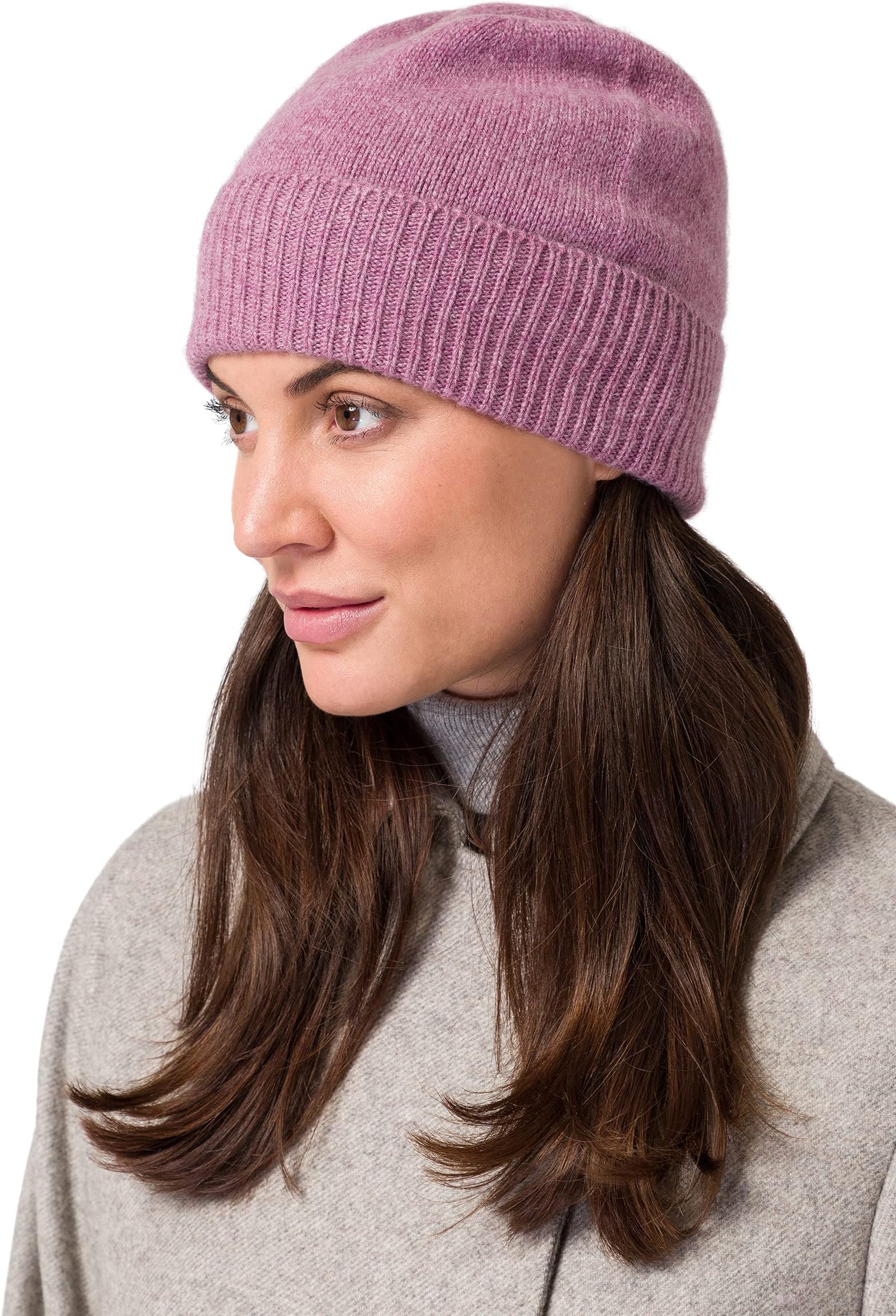 Style & RepublicWomen’s Ribbed Beanie, Cashmere Wool, Soft & Stretchy with Ribbed Edge, Warm Hat for Winter