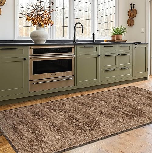 Miniatura 175 de Alfombra Boho Negra para Sala de Estar - Alfombra de Área Lavable de 10x14 Pies, Alfombras de Comedor para Debajo de la Mesa, Alfombra Suave de Pelo