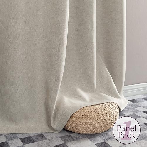 Miniatura 7 de jinchan - Cortina oscurecedora con textura de lino, de 72pulgadas de largo, con aislamiento térmico y ojales, para sala de estar y dormitorio,